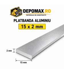 Platbanda aluminiu 15 x 2 mm, 6 metri (EN-AW 6060)